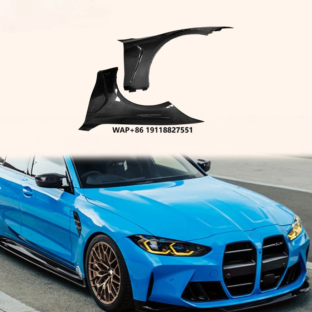 For  M3 G80 20-24 4 Door Sedan Carbon KZ Style Front Side Vented Fender Pair