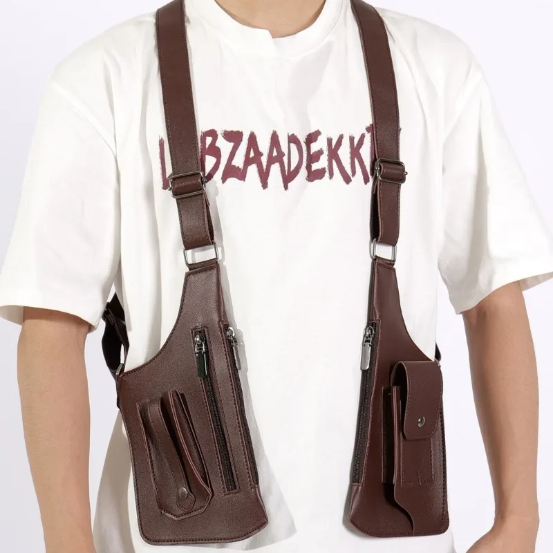 

1pcs Multifunctional Vintage Armpit Bag Men Women Shoulder Bag Outdoor Phone Pouch with Detachable Strap