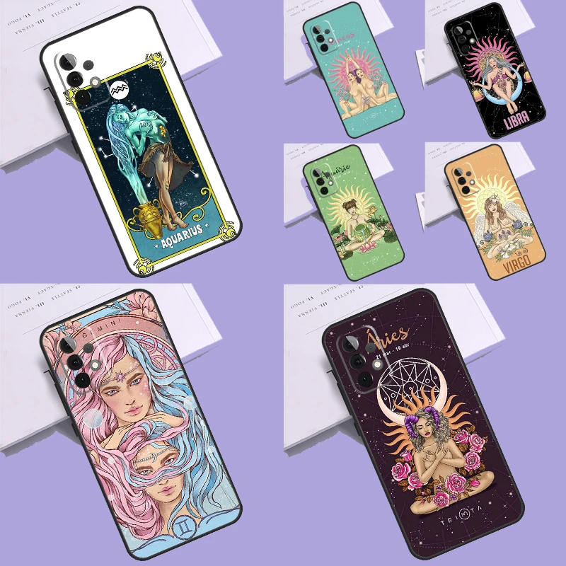 Horoscope Astrology Virgo Libra Gemini Queens Case For Samsung Galaxy A34 A54 A14 A24 A52 A32 A22 A12 A51 A71 A21S A13 A23 A33