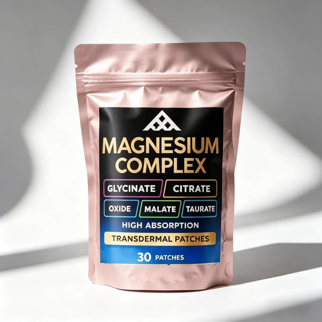 5-in-1 Magnesium Complex Transdermal Patches (30 Patches) – Relieve Stress, Support Muscles & Heart, Skin-Friendly Sleep Aid