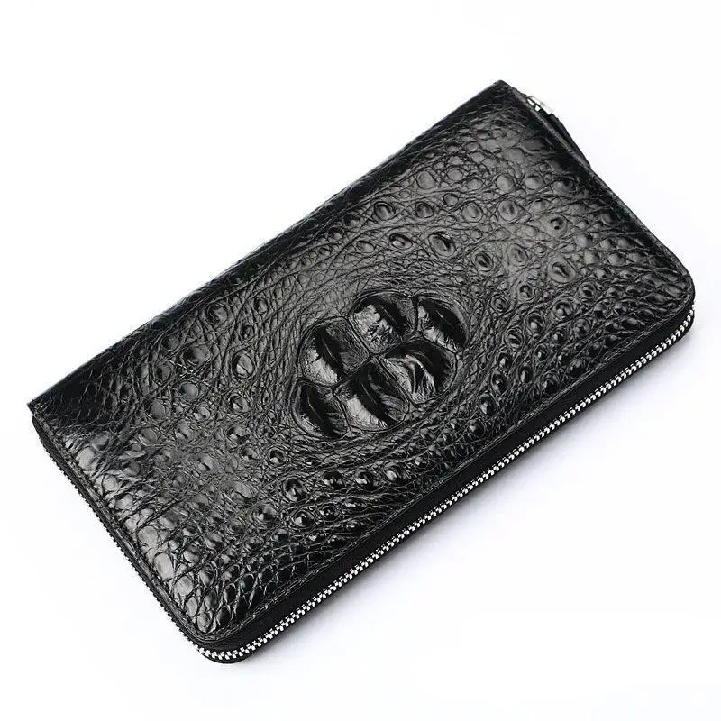 

Crocodile Handbag Large Capacity Long Genuine Leather Wallet Casual Single Zipper Men's Clutch Coin Purses Holders Men Wallets