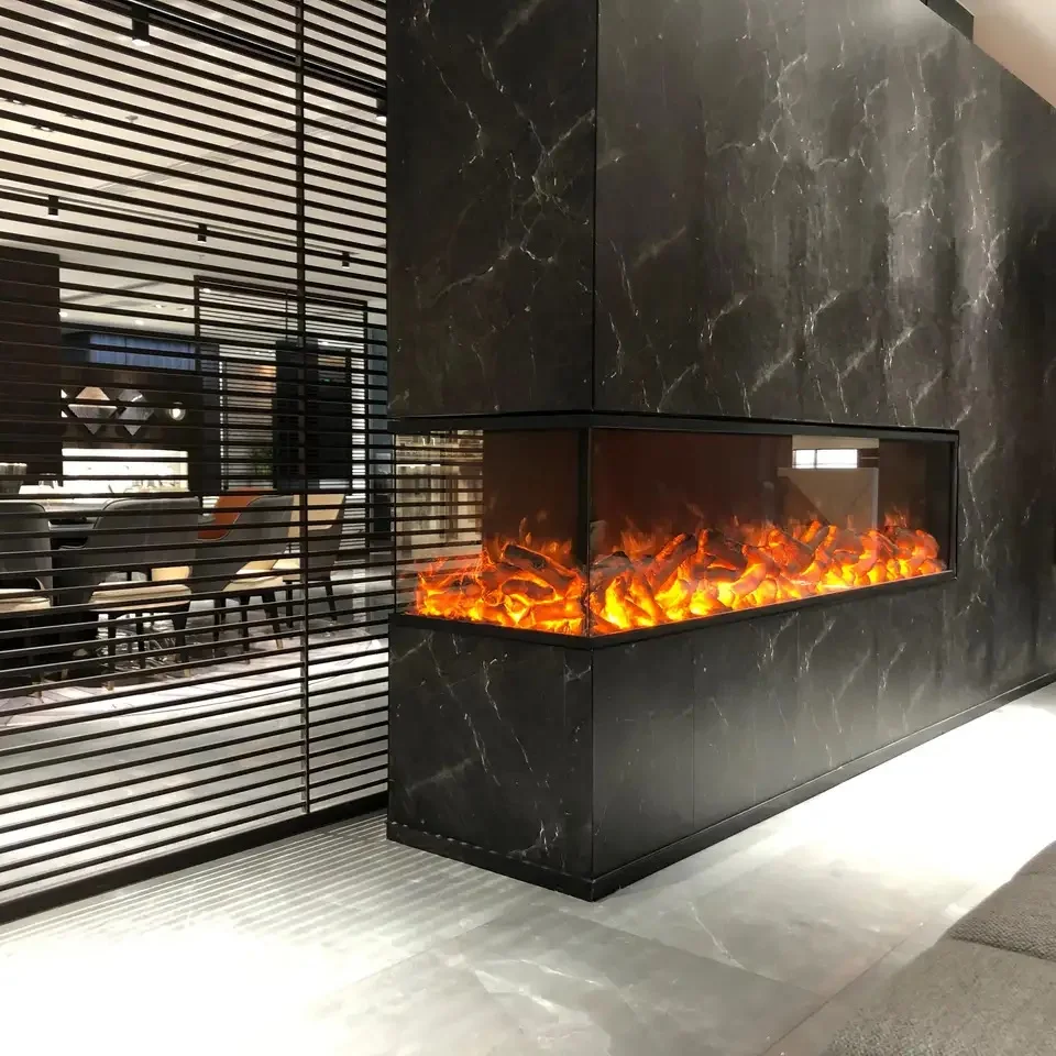 Custom 220v Electric Fireplace Heat burner 60/50/70 Inch 3 Side Glass Electric Fireplaces Wholesale