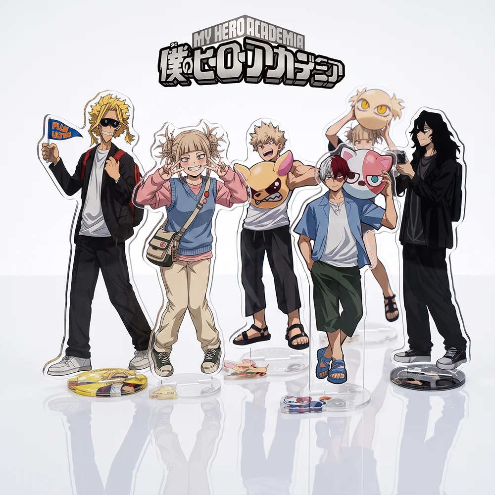Anime My Hero Academia Izuku Midoriya Katsuki Bakugo 15CM Double Sided Cute Acrylic Stand Keychain Desk Decor Collect Fan Gifts