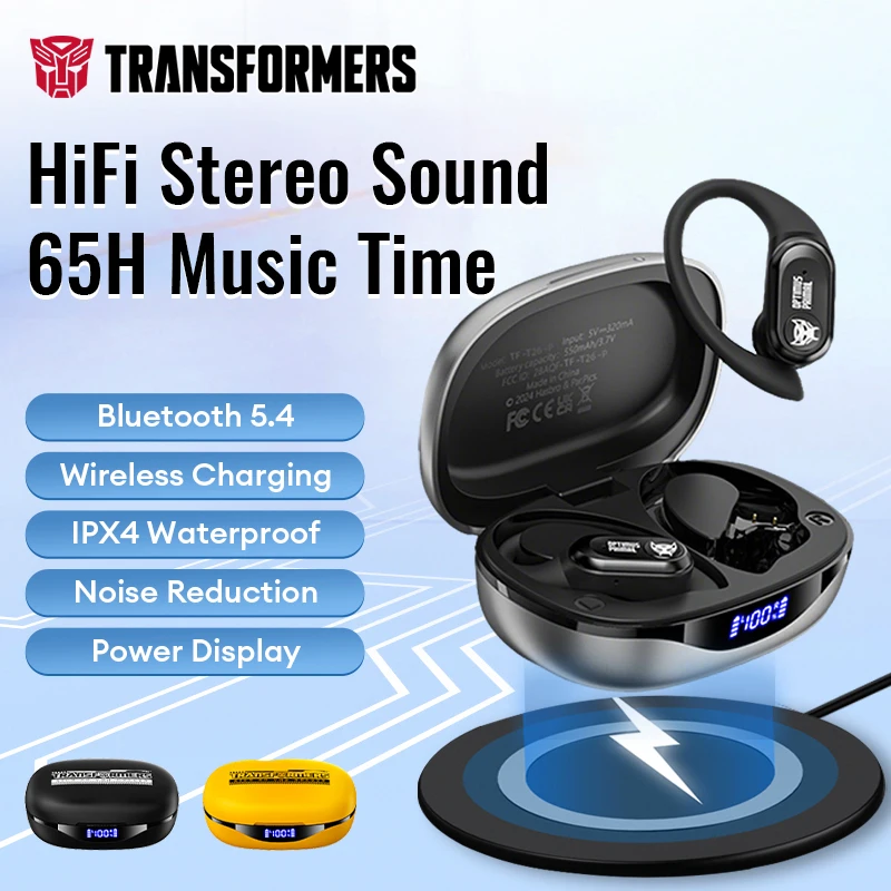 TRANSFORMERS TF-T26 Pro TWS Wireless Headphones Long Endurance Wireless Charge HiFi Headsets Noise Reduciton Bluetooth Earphones