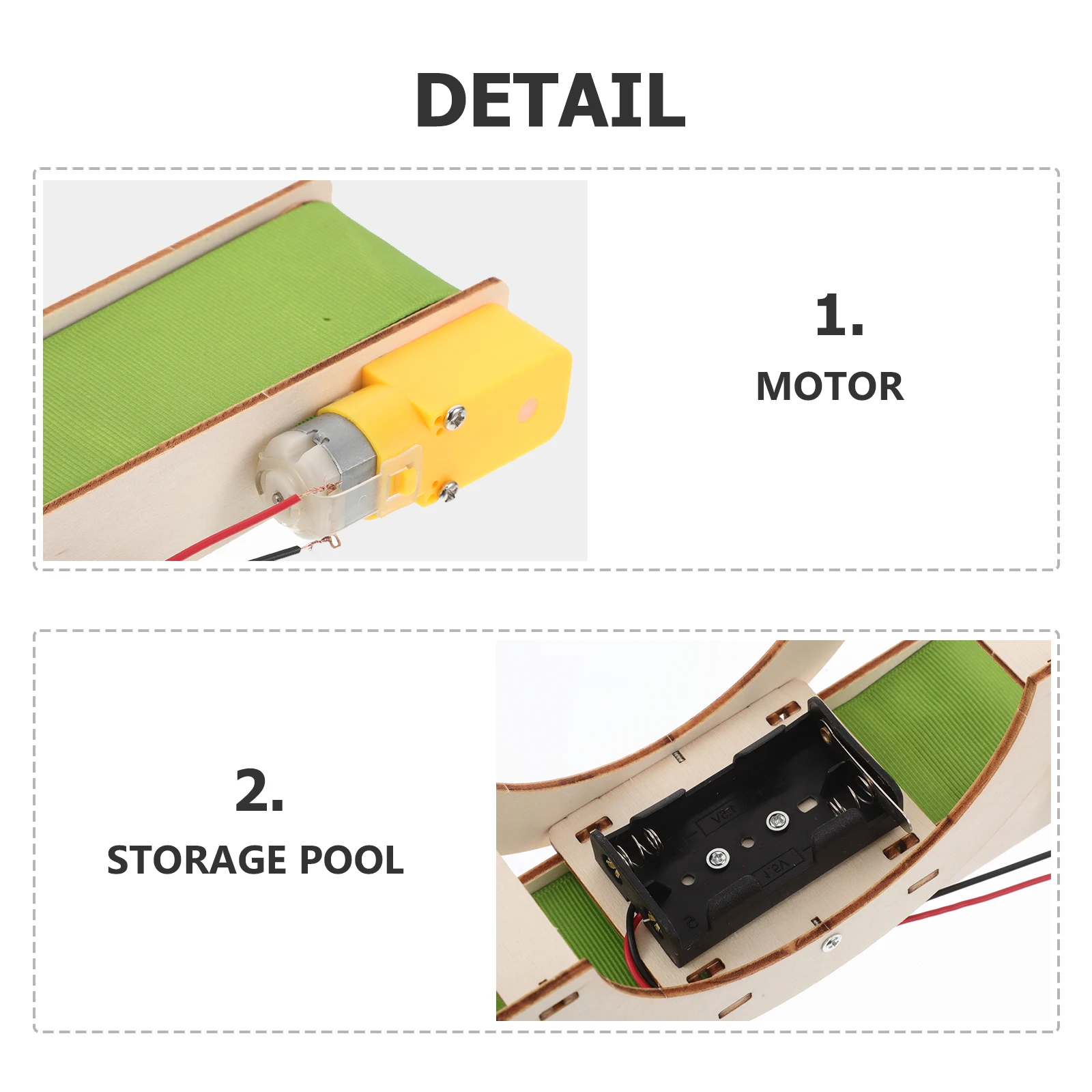 

2pcs Electric Conveyor Belt Diy Science Kit For Kids Assembly Enhancing Hands-On Skills Break-Resistant