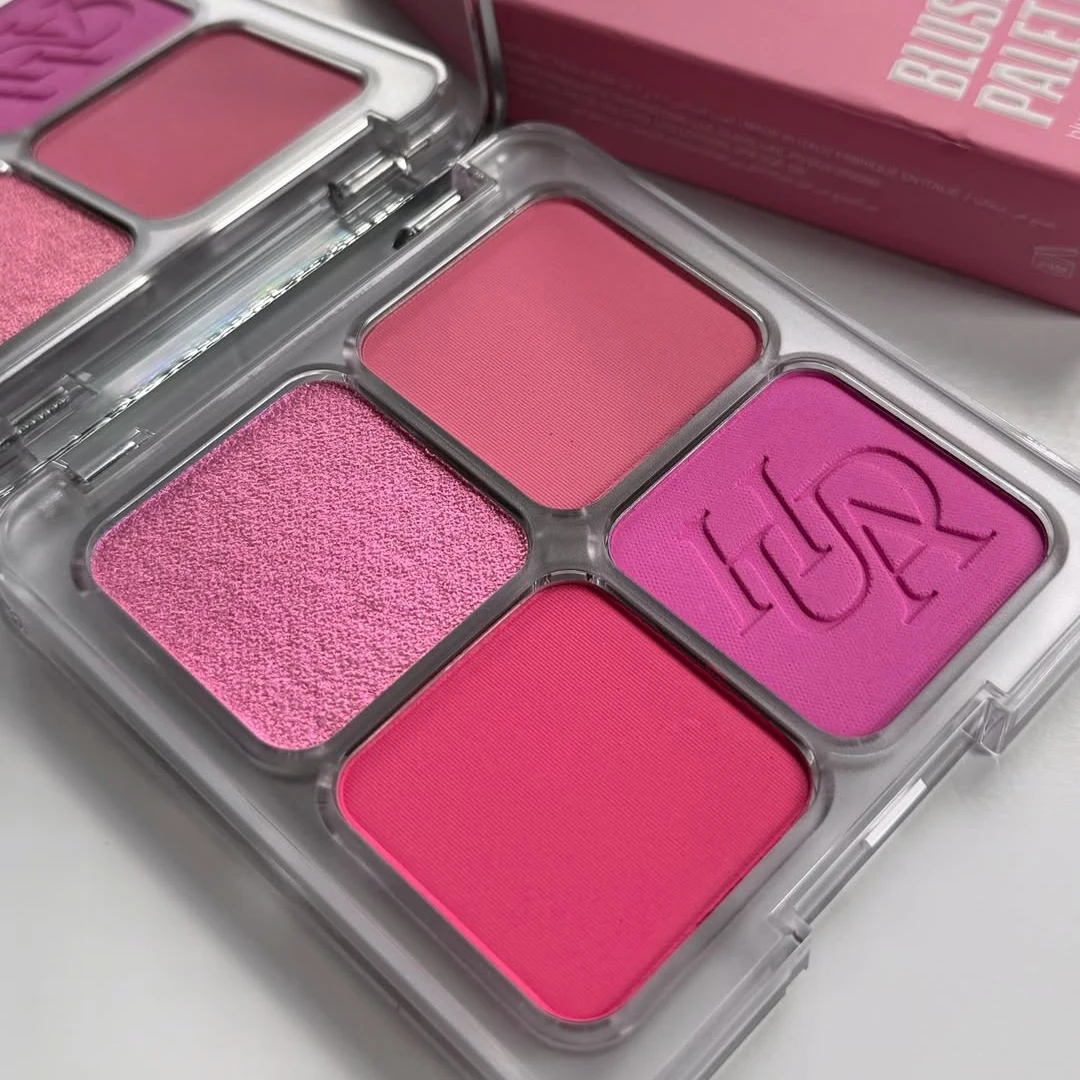 Luxury Huda Easy 4 Color Blush Filter Blurring Blushlighters Palette Airbrush Matte Pressed Setting Powder Glow Liquid Blusher view 4