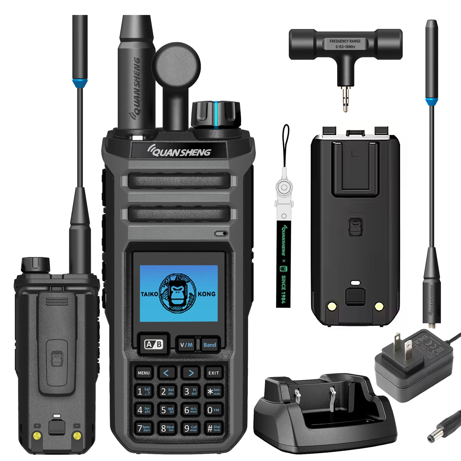 Quansheng TK11(5) ثنائي النطاق NOAA الطقس 999 قنوات 10 واط أجهزة اتصال لاسلكية طويلة المدى راديو محمول مع بطارية 2500 مللي أمبير وشاحن #1