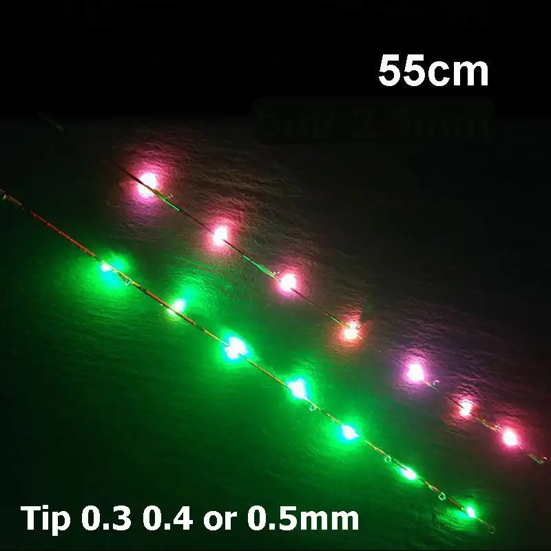 Punta de caña para pesca en hielo – Fibra de vidrio, titanio y LED