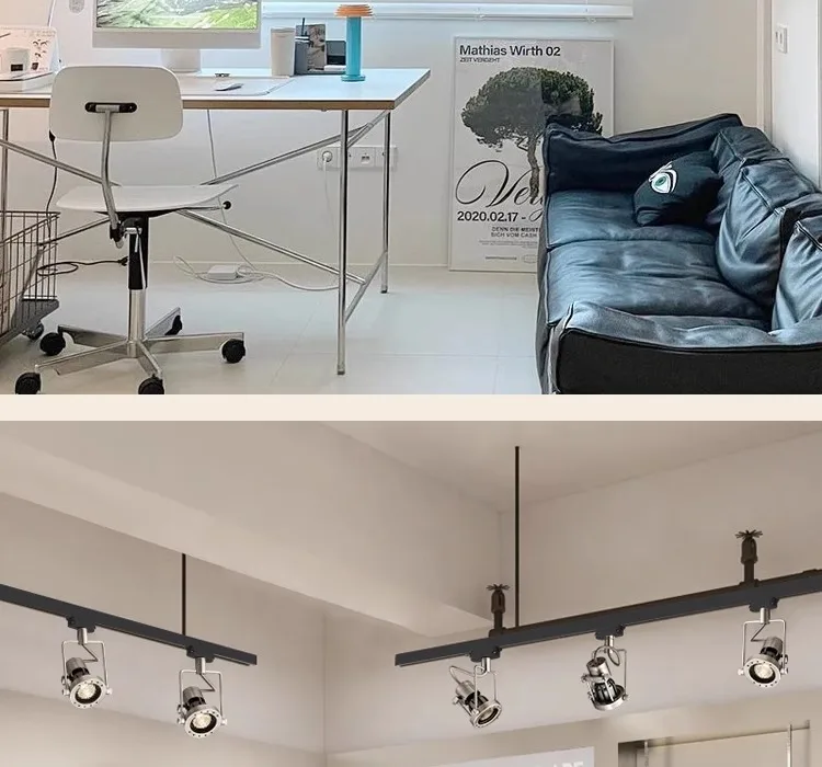 Led Track Light Industrial Style Rail Spot Light Aluminum Brushed Nickel Color Ceiling Lamp Whole Full Set 3 4 Lights Wall Wash