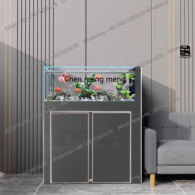 Living room ultra-white glass stream tank household small and medium-sized creative landscaping South American original