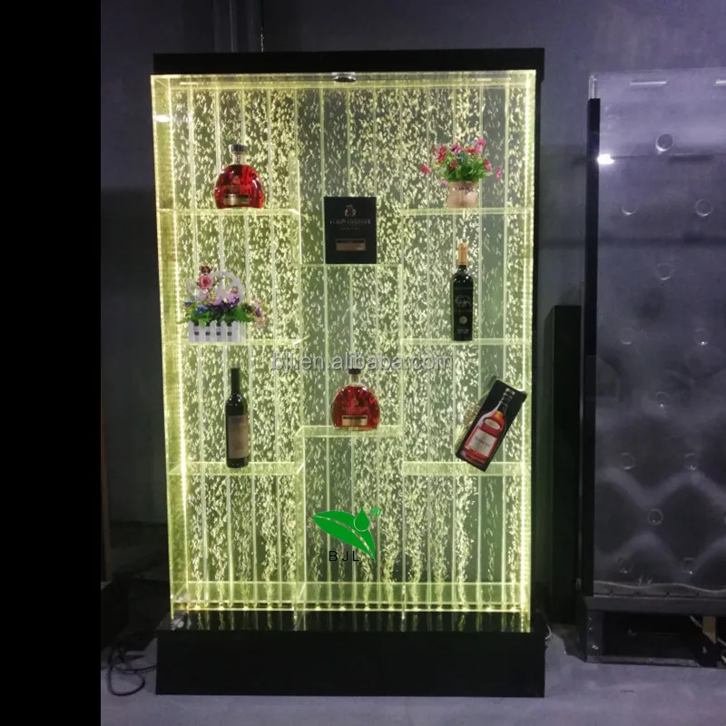 custom.Factory Modern Home Bar Restaurant Furniture Glow LED Acrylic Bubble Wall Panel Bar Display Wine Cabinet view 6