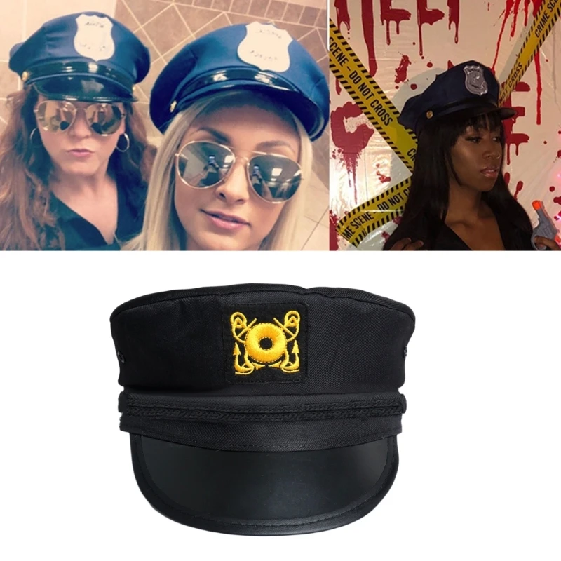 Fashion Black Marine Captain Nauticals Hat Cosplay Captain Hat