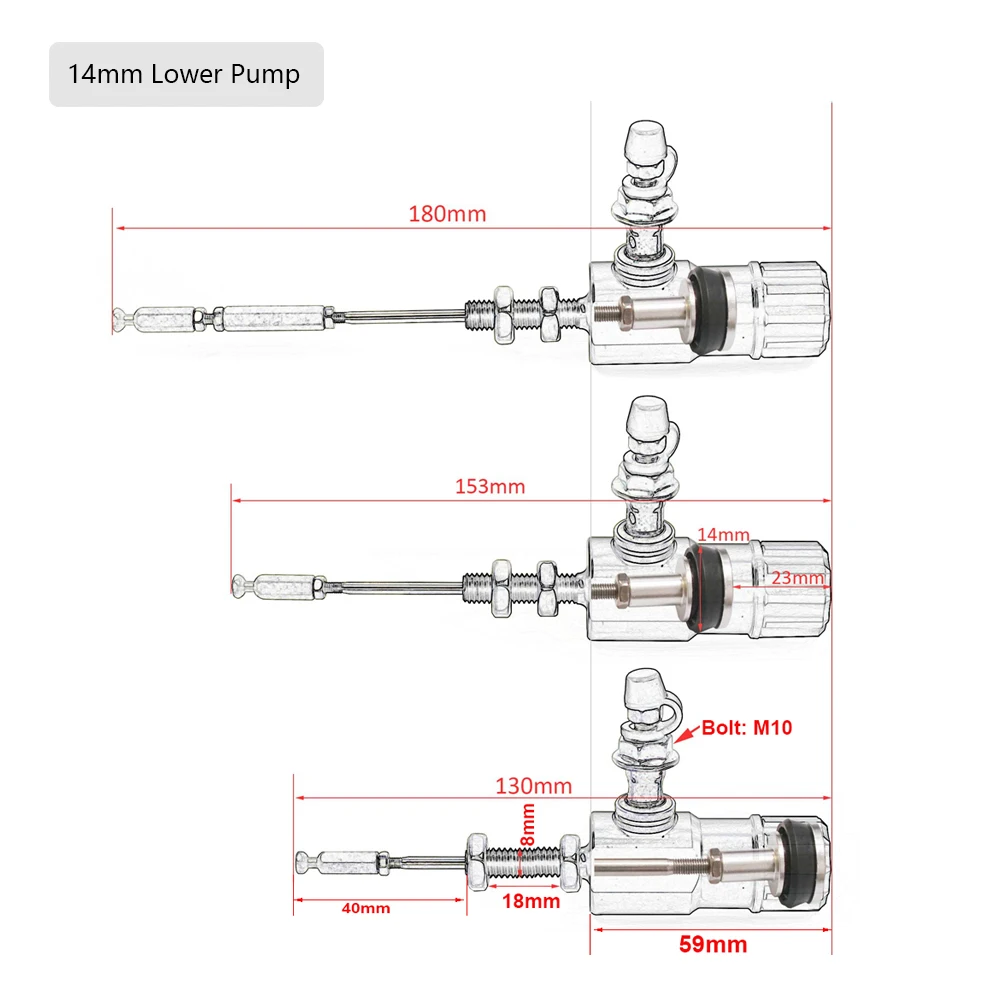 14MM 16MM 17.5MM  CNC Radial Mounting Brake Clutch Pump Hydraulic Clutch Kit Lever Master Cylinder 125 ~ 900cc for 7/8\