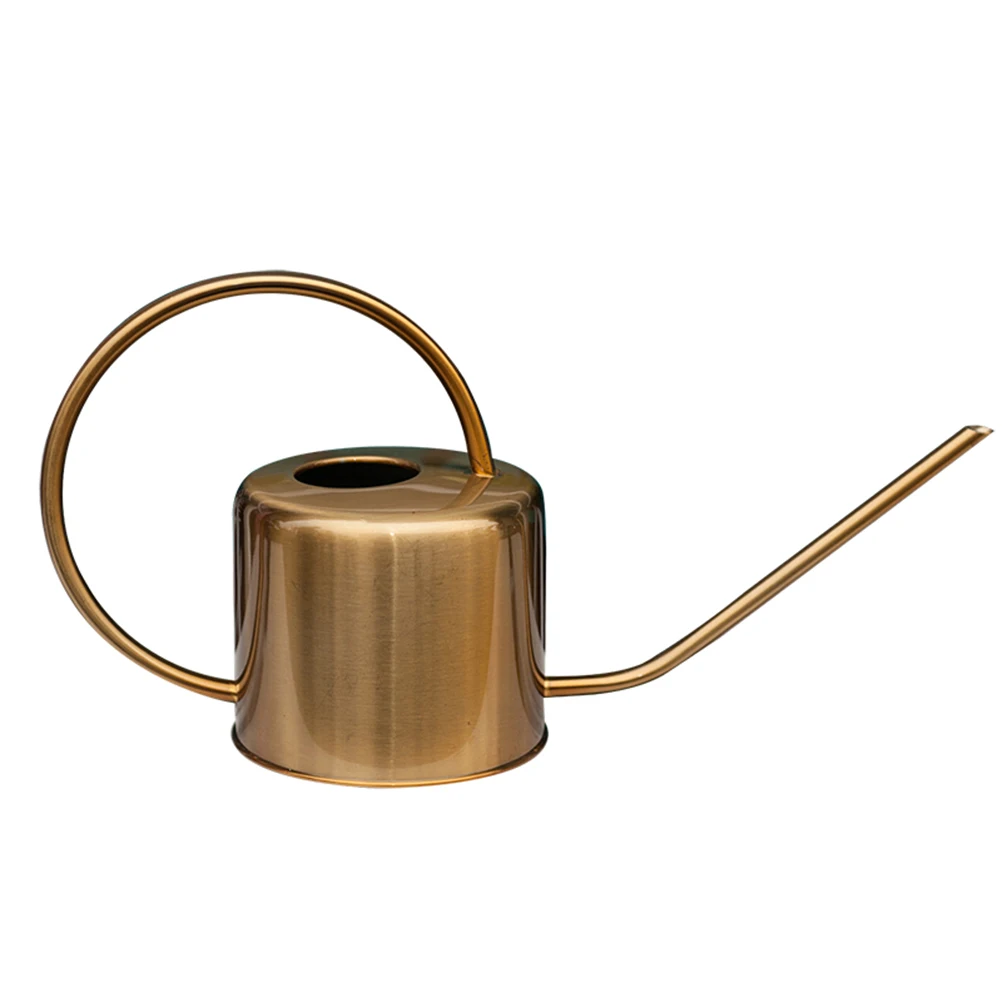 

1pc Plants Watering Can Stainless Steel Long Spout Succulents Watering Kettle Gardening Tool (Golden)