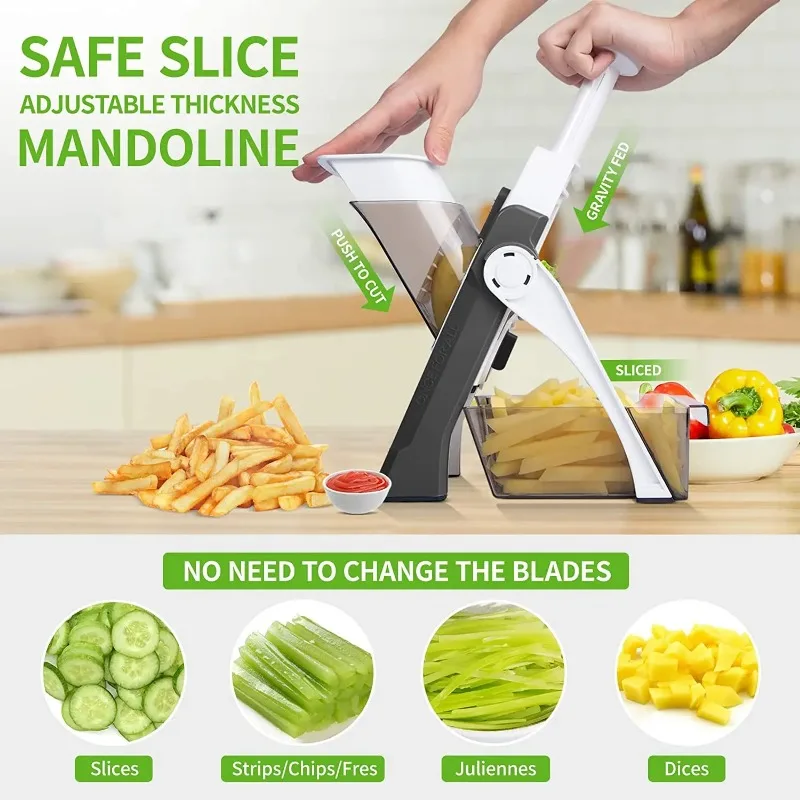 Multifunction Slicer Cutter Manual Vegetable Slicer Potatoes Chopper French Fries Shredders Maker Peelers Kitchen Gadgets