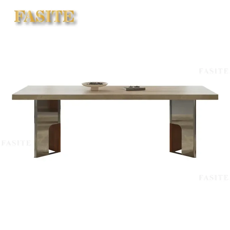 Dining Table and Chairs Solid Wood Rectangular Medium Size Antique Style Home Villa Furniture