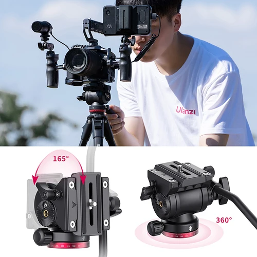 Imagen 2 del producto Ulanzi-trípode de viaje para vídeo OMBRA, 1,6 M, 360 °, panorámico, arrastre fluido, carga máxima de 6KG, placa Arca Swiss para cámara DSLR