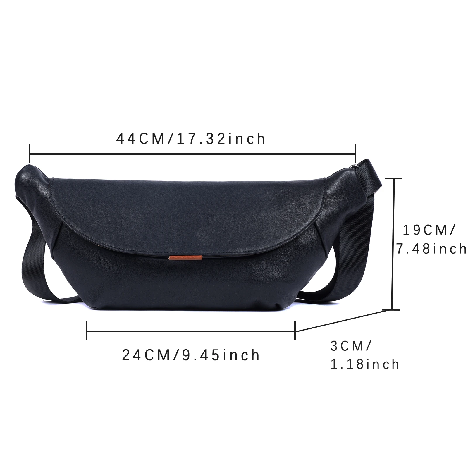 S.WORKER Herren-Umhängetasche aus echtem Leder, Umhängetaschen, einfache Rindsledertasche, pflanzlich gegerbtes Oberschichtleder, modisch, lässig – Detail 3