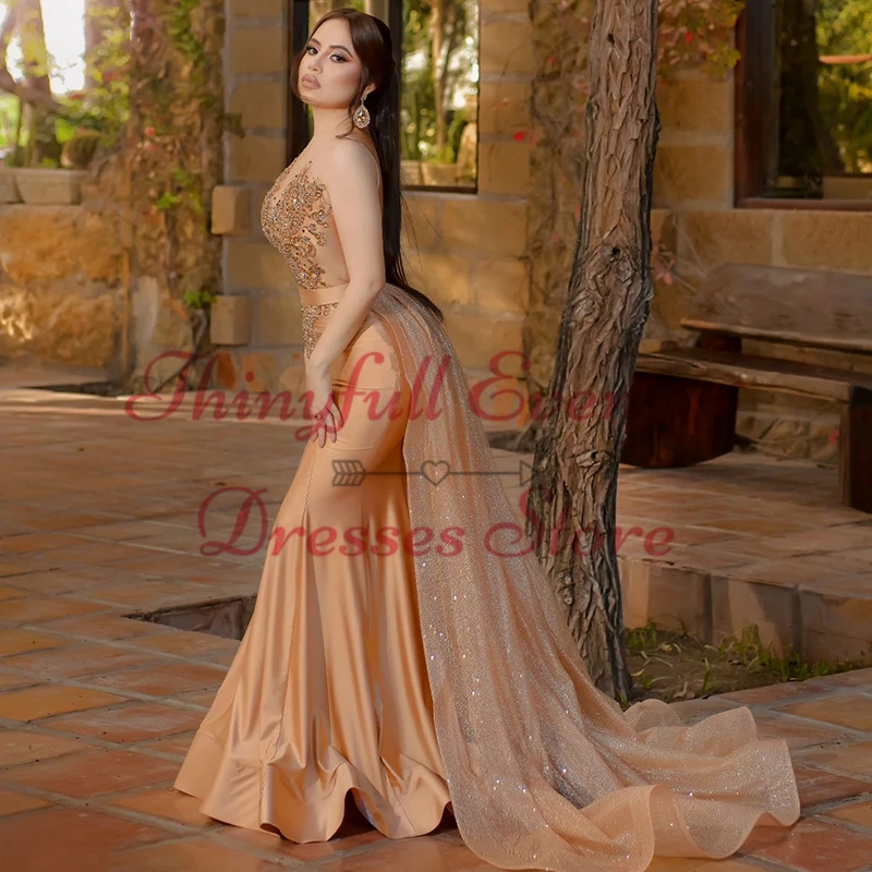 Thinyfull Formal Mermaid Prom Dresses Long Sleeves Appliques Evening Dress Party Dress Saudi Arabia Cocktail Gowns Customized