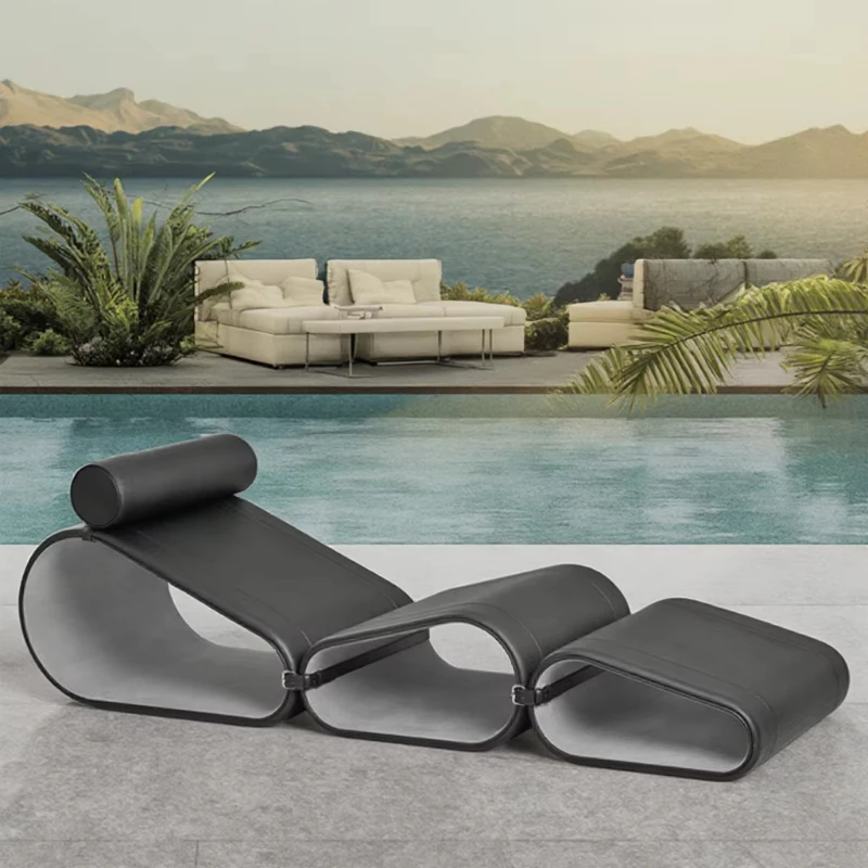 High-quality furniture European luxury carbon fiber structure recliner leather armchair