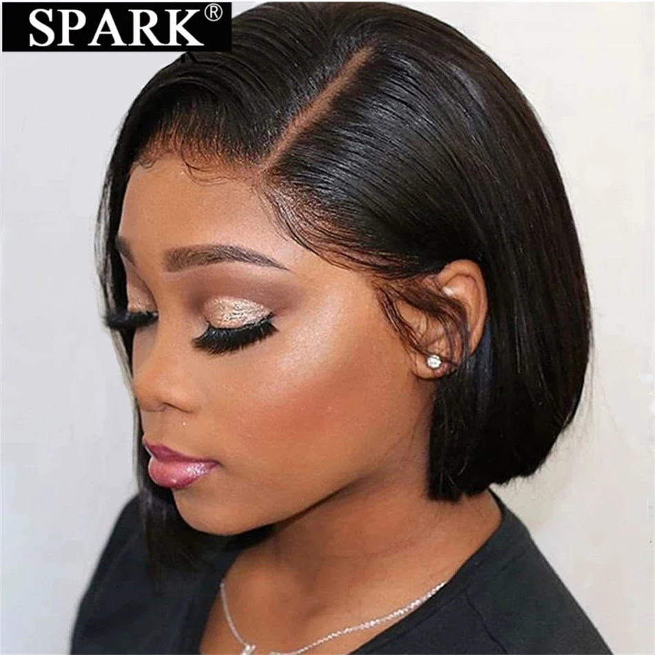 Bob Wig Short Brazilian Bone Silky Straight Human Hair Wigs For Women Natural Wig T Part Lace Bob Human Hair Wig Pre Plucked