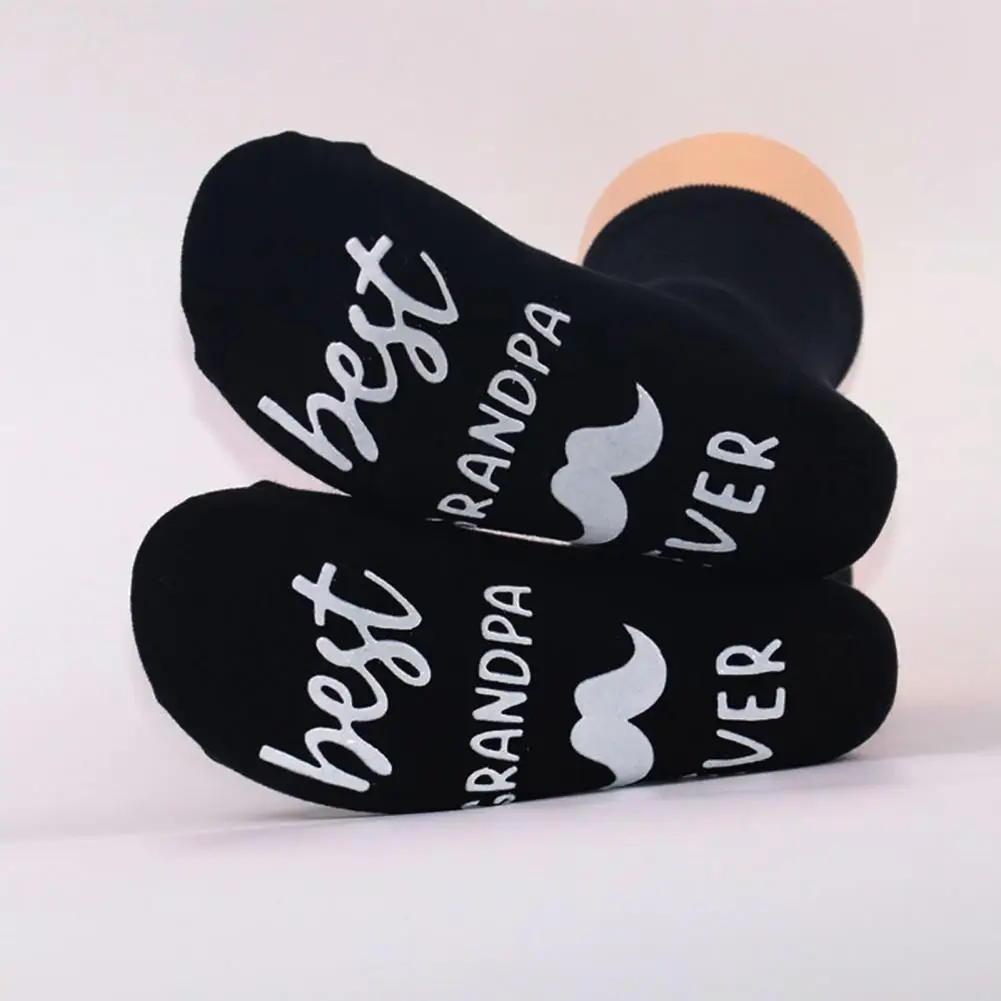 Funny Cotton Socks Unisex Design Socks Grandpa Ever Socks Fun Mid-tube Anti-slip Cotton Socks for Men Women Father's Day Easter