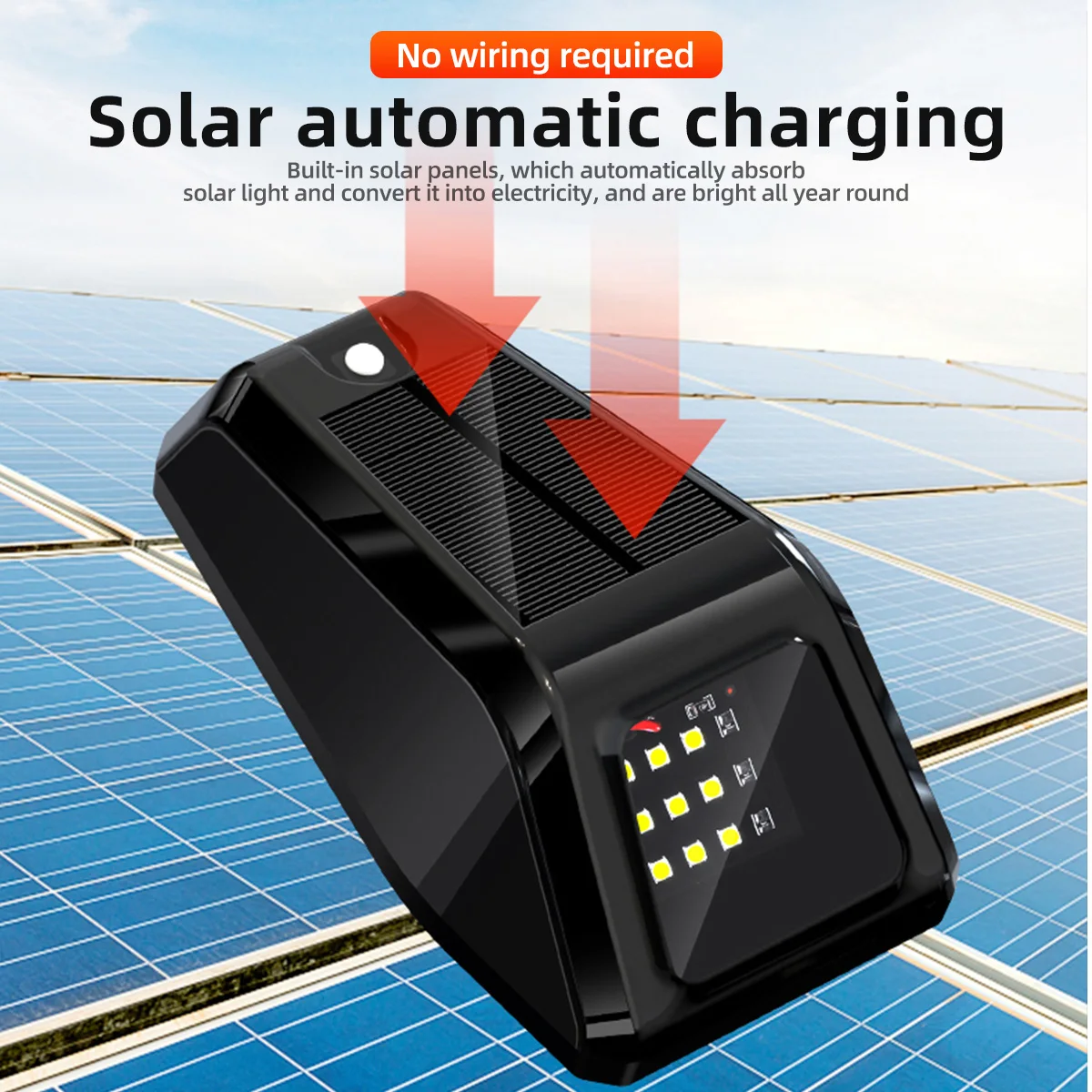 Solar powered LED navigation light, mouse light, 12LED car, truck, pickup truck, roof modification warning light, ambient light