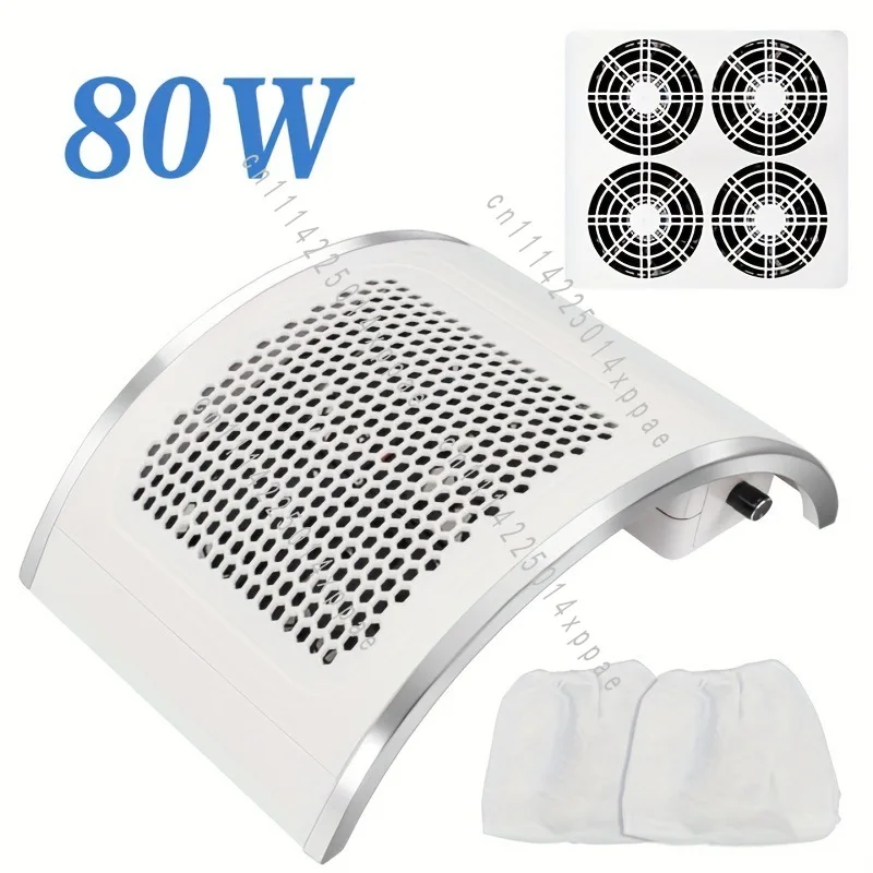 Portable Nail Dust Collection Machine High-power 80W Manicure Vacuum Cleaner, Strong Suction Adjustable Speed