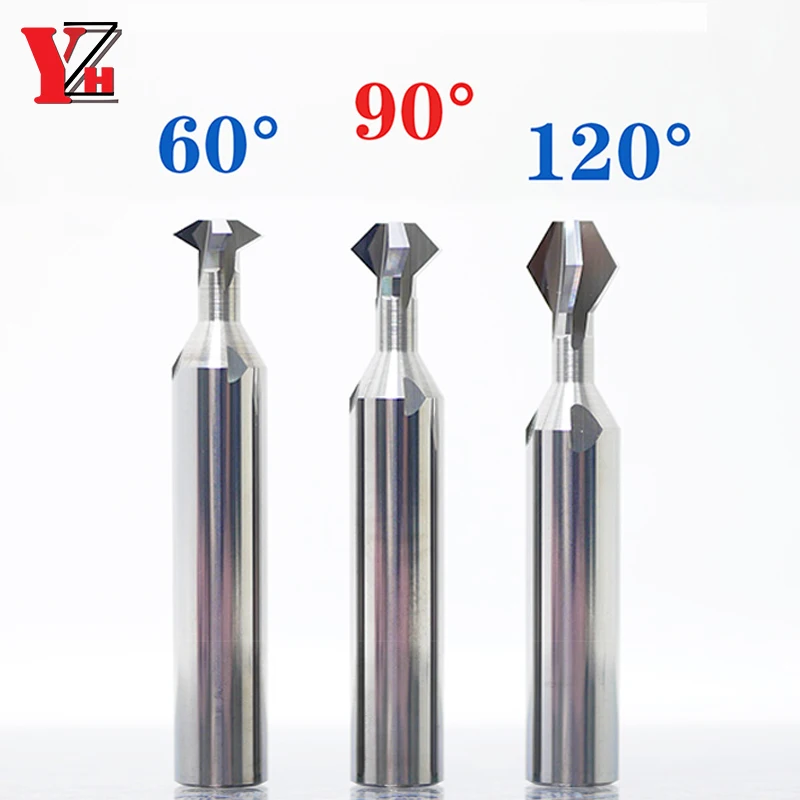 HRC60 Carbide Front Back Chamfering Cutter Inner Chamfer 60 90 120Degree CNC Up And Down Double Angular Machining Milling Cutter