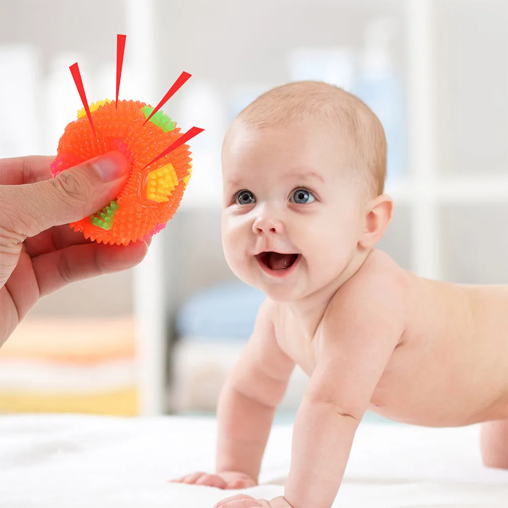 

3Pcs Kids Flashing Football Lighting Massage Playthings Bouncy Balls Multipurpose Sounding Educational Plastic Ball for Children