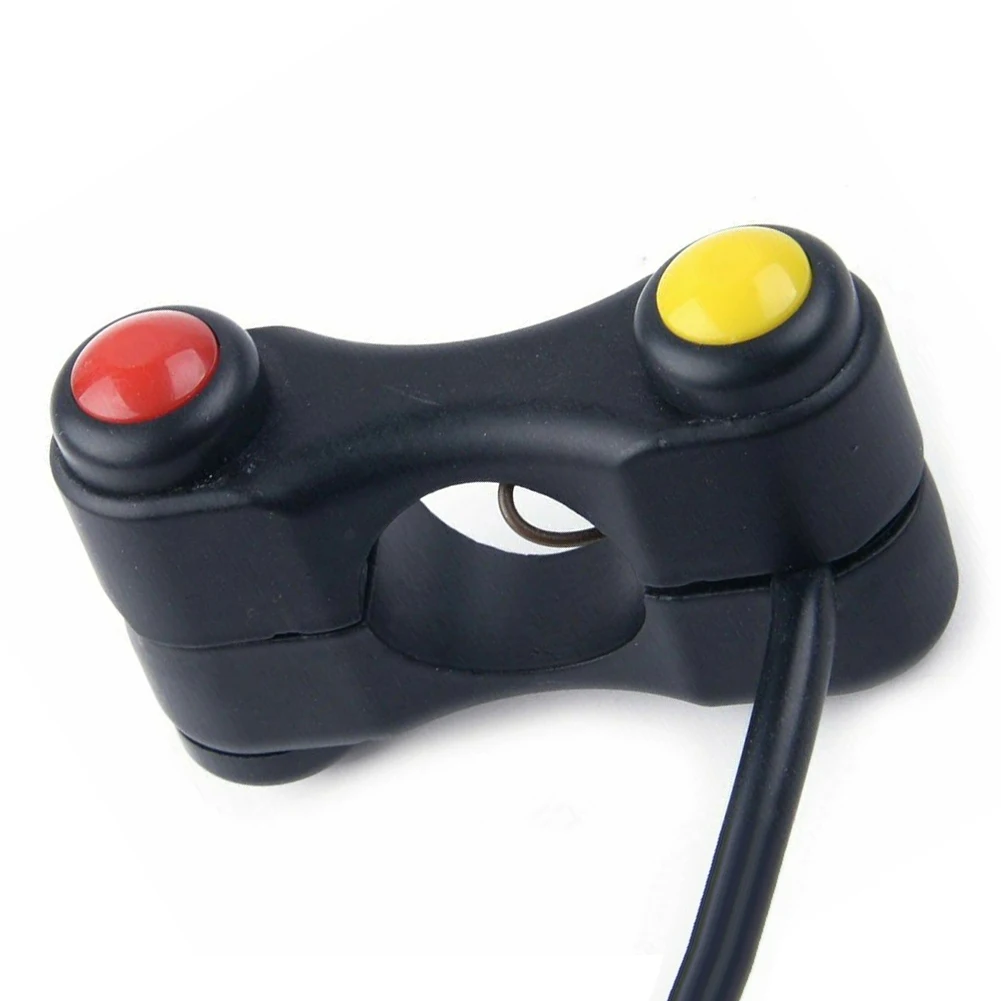 

2 Push Buttons Switch 12V ATV Handlebar Aluminum Alloy And Metal Red Yellow Motorcycle Headlight Switch Replace