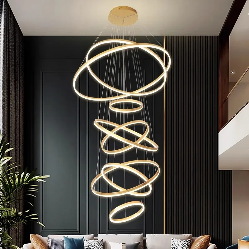 Decoração moderna para casa luzes led pingente luz lâmpadas para escada lustres para sala de estar pendurado luz iluminação interior