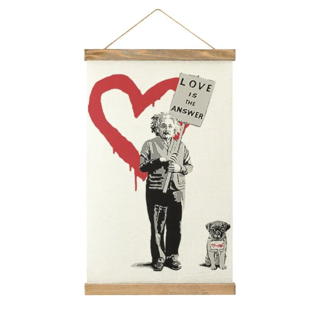 BANKSY Love Is The Answer Classic Picture Kitchen Wall Decoration Canvas Hanging Picture Unique Novelty Style Hang Pictures