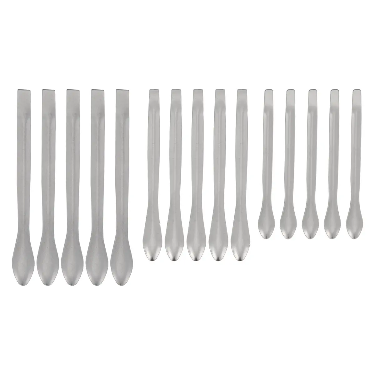 DTDT hot-15PCS Lab Spatula Stainless Steel Lab Spoon Mini Scoop Laboratory Tiny Spoon for Reagent Sampling Mixing