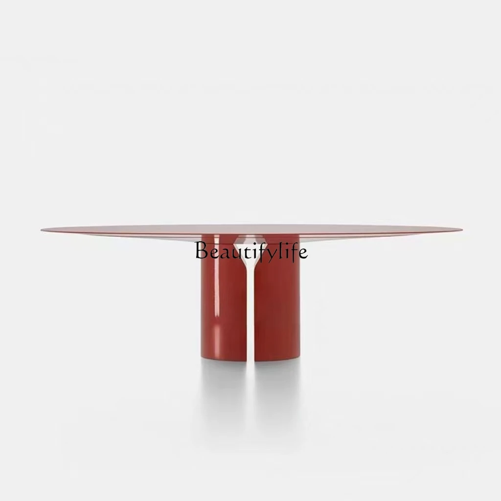 

French Italian minimalist dining table Modern minimalist oval long table