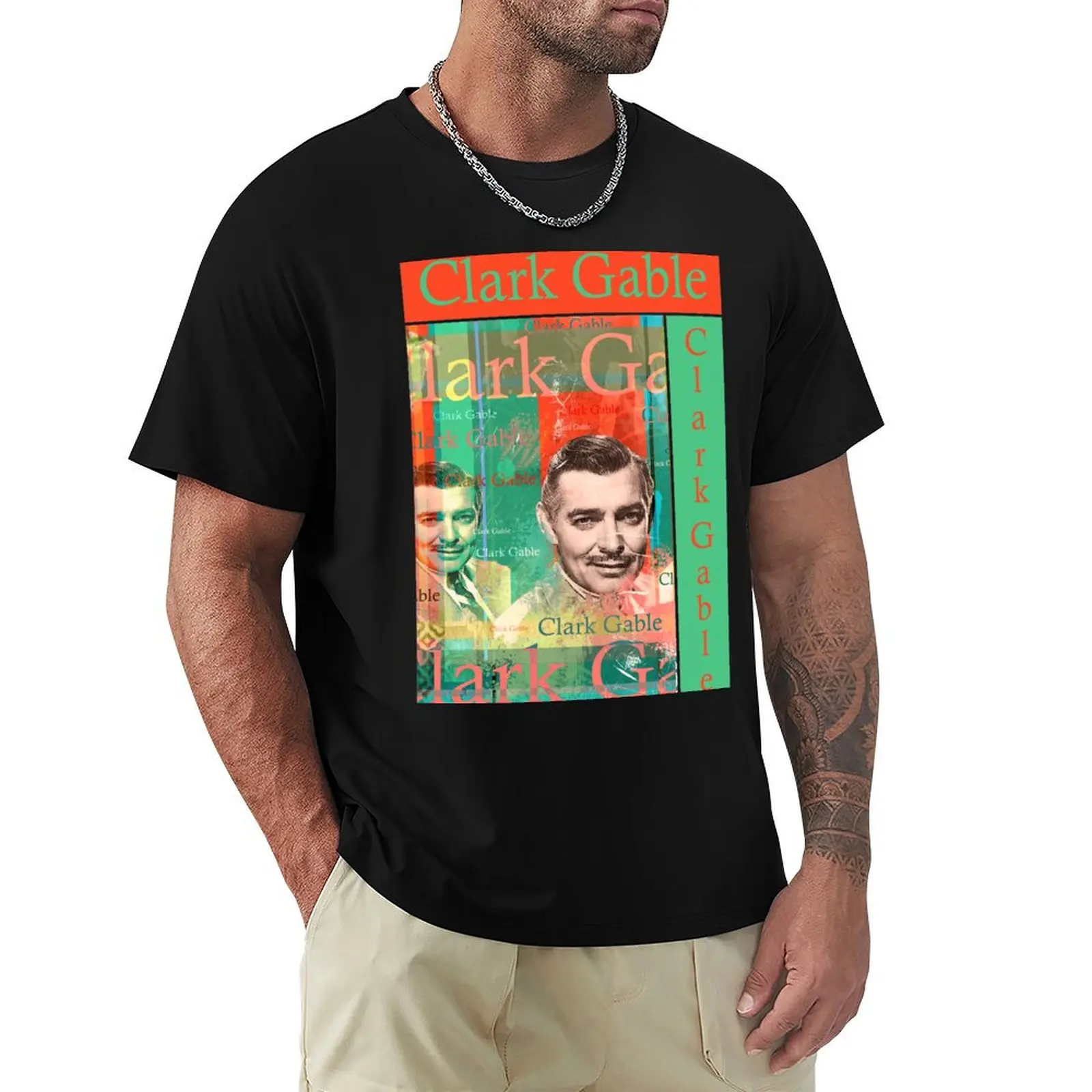 aesthetic Clark Gable portrait, famous American actor T-Shirt Holiday Vacation Tee Shirt