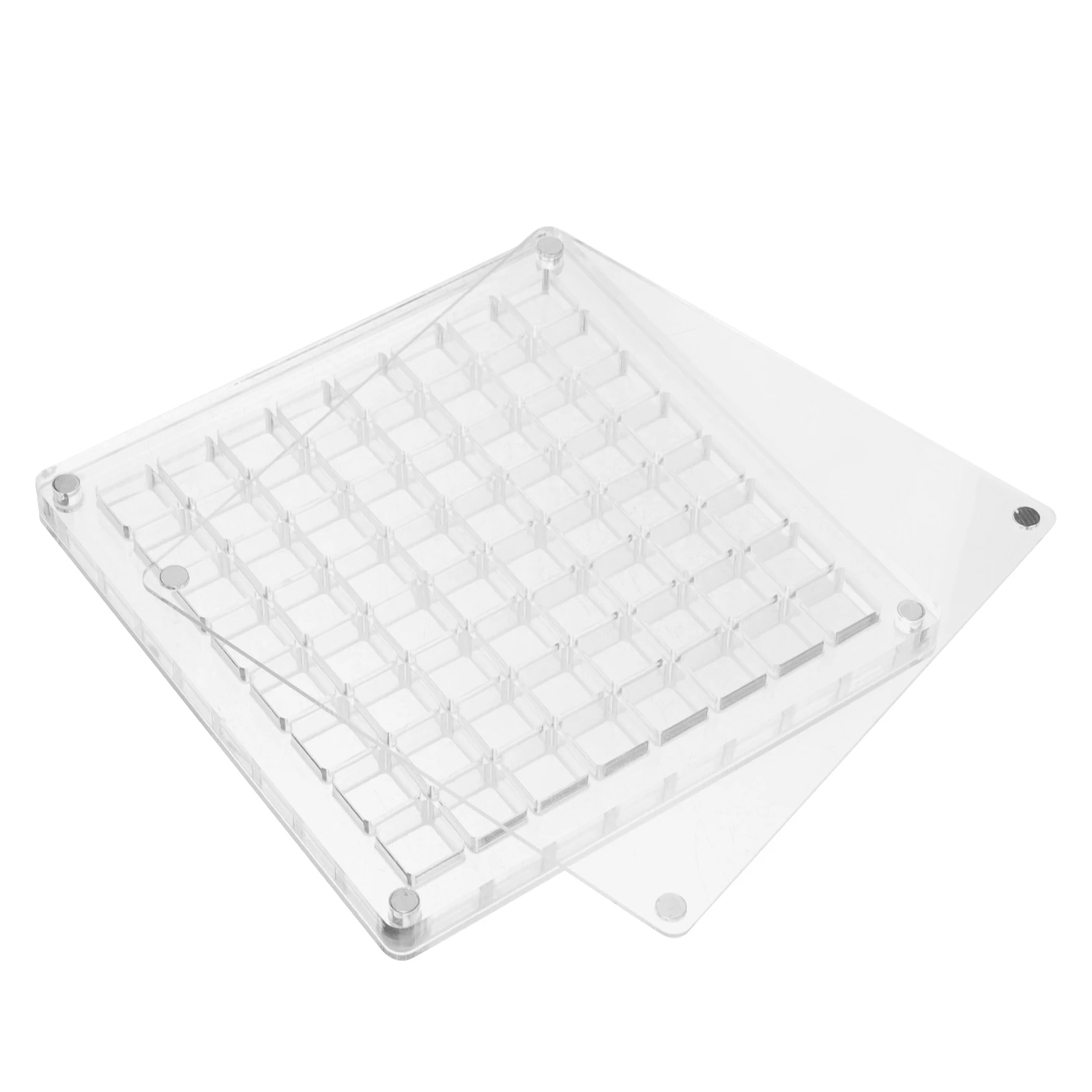 

Multi-Grid Acrylic Seashell Storage Box Transparent 64 Holes Organizer Frame Display Case for Mini Seashell Samples Stones