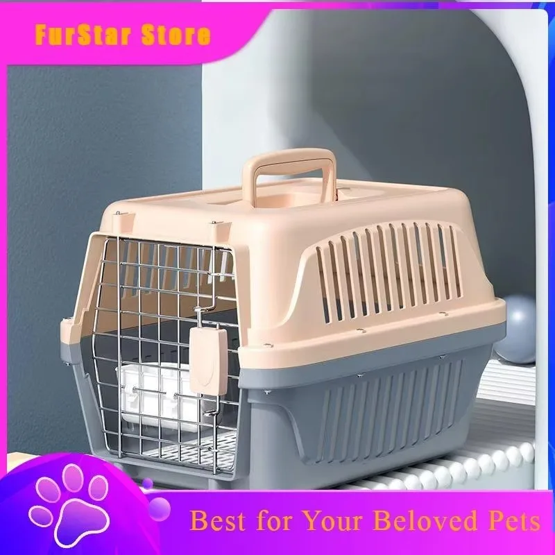 FurstarThickened Pet Airline Box Cat Dog Check-in Box Cat Out Portable Car Cage Large Air Transport Box