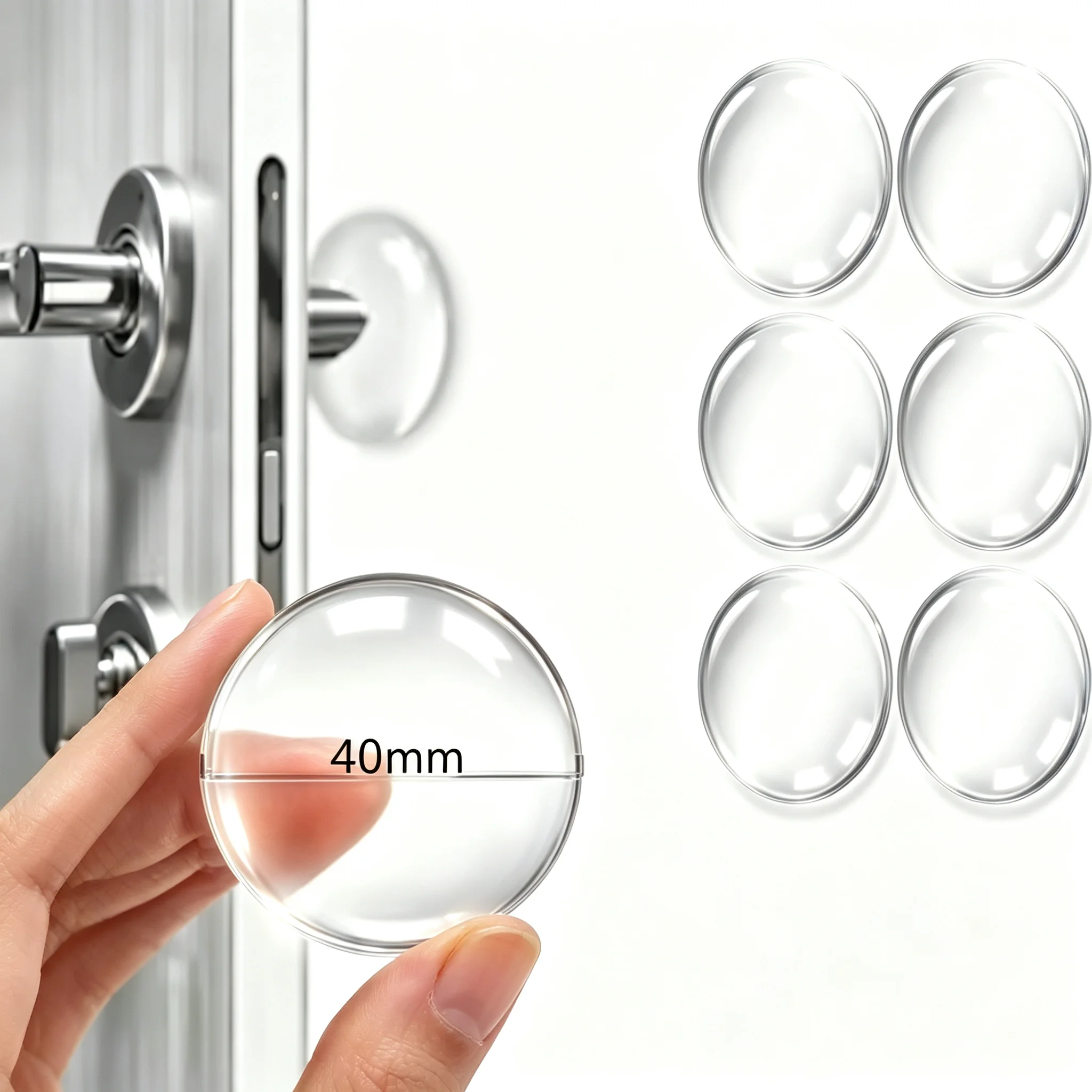 Door Knob Wall Shield Clear Mute Soft Rubber Door Handle Bumper Stickers Wall Protector Muffler Pad Protective Plug