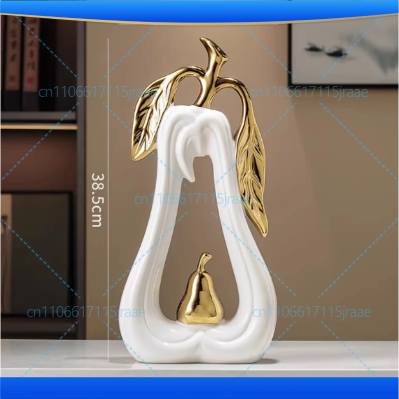 Gold-plated Hollowed Out Apple Statue Desk Decoration Ornaments Minimalism Fruits Ceramic Sculpture Room Aesthetics Decor