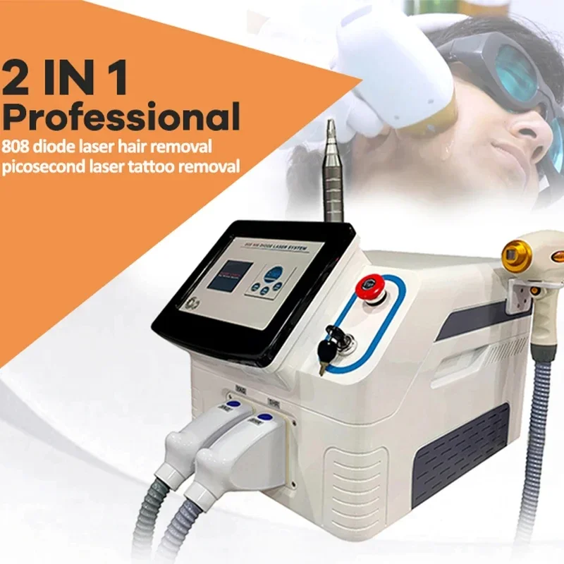 CE newest factory price 2 in 1 diode laser 808nm hair removal and pico picosecond laser tattoo removal machine