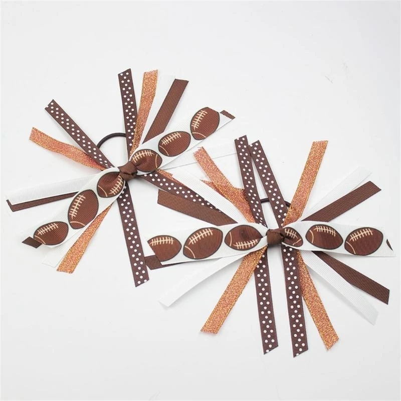 2026 New 2 Pieces Softball Ribbon Streamers Stylish Hair Elastics Scrunchies for Girls