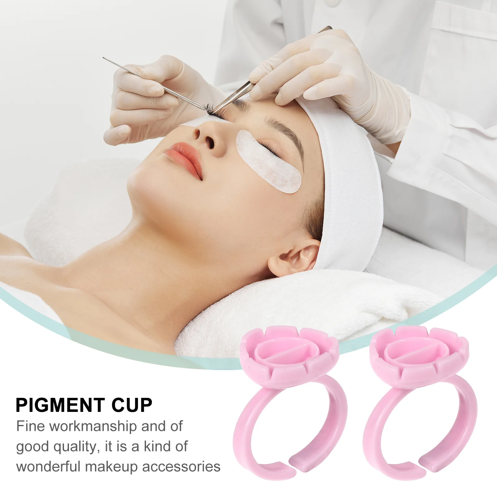100 قطعة كأس حلقة الرموش حامل تمديد الرموش حاوية الصباغ لوازم ماكياج تصميم ذكي لربط الملقط #2