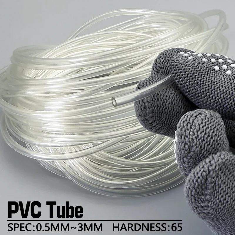 High Quality PVC Clear Capillary Tubing Anti-Tearing Anti-Bending Plastic Small Pipe ID 0.5-3mm for Equipment Liquid Conveying