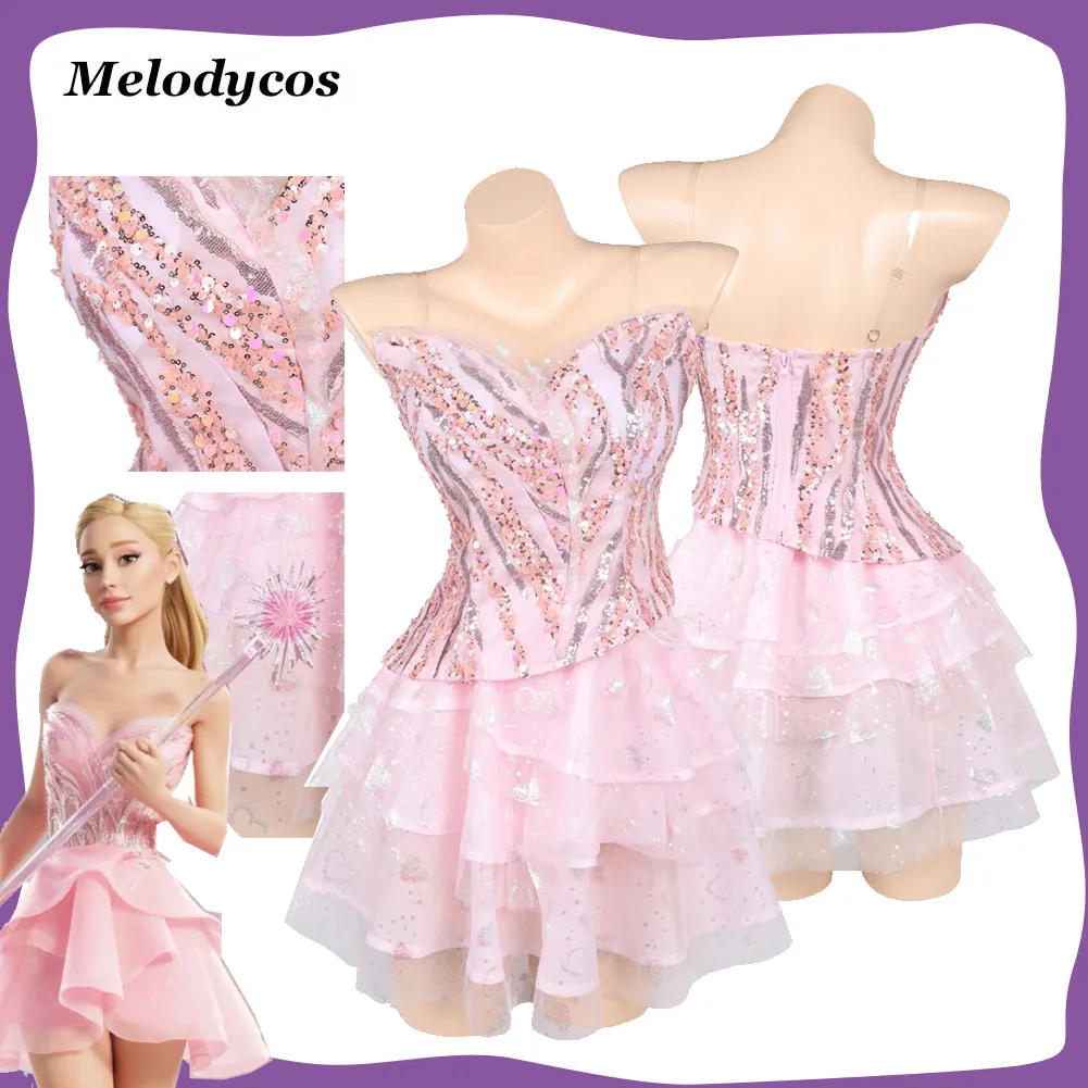 

Glinda Косплей Костюм Фильм Wicked Маскировка Женщины Девушки Розовый Топ Платье Хэллоуин Карнавальное Платье Вечерние Фантазия Одежда Костюм