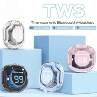Tws T8 Bluetooth Earbuds Transparent with LED Digital Display Wireless In-Ear Earphones for Phones