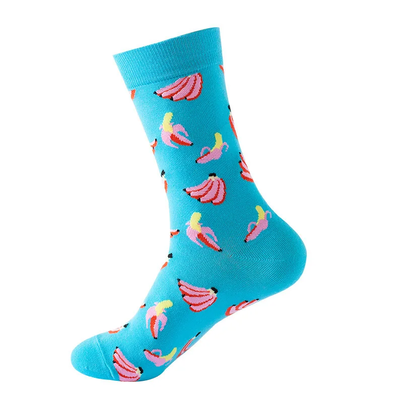 

Fashion Candy-Colored Fruit Print Women's Socks Colorful Playful Youth Cotton Sweat-Absorbing Creative Mid-Calf Hosiery