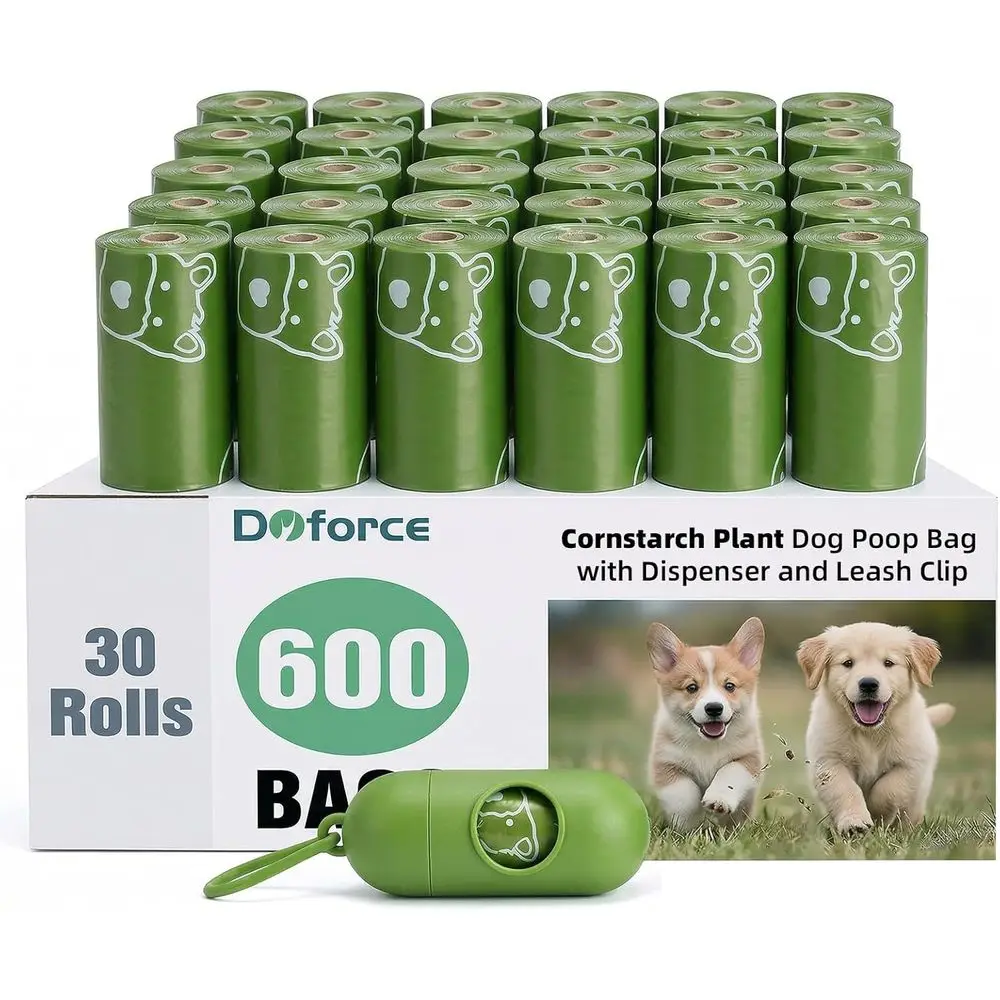 

600-Count Thick & Strong Dog Waste Bags with Dispenser, Scented, 9x13, Green