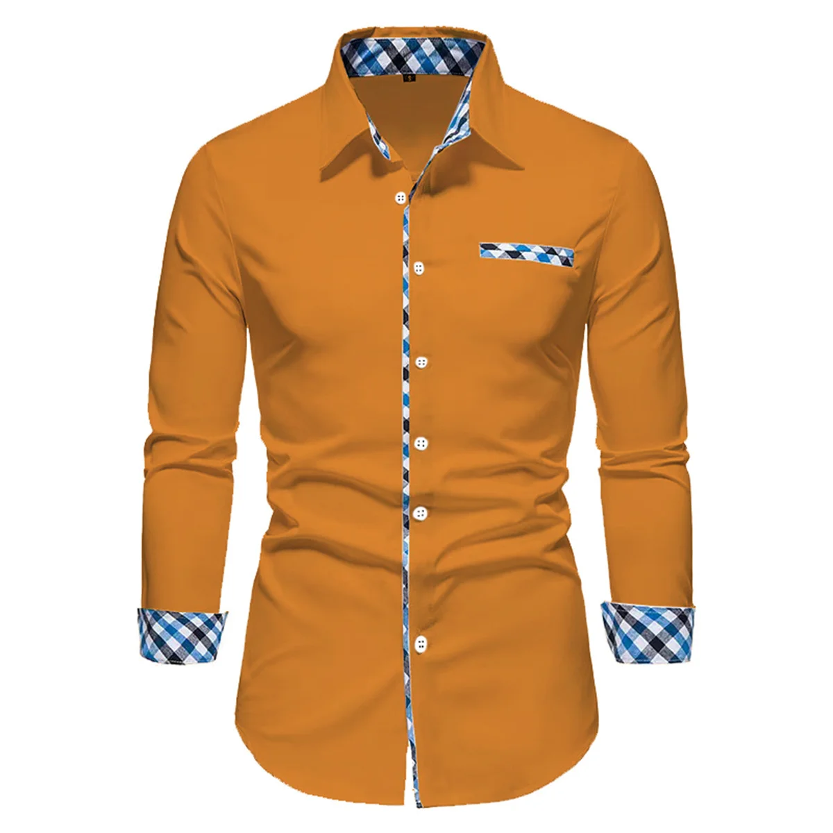 2023 Men\'s Hot Selling Business Office Long Sleeve Solid Color Spliced Shirt Outdoor Street Leisure High Quality Fabric Polo Top