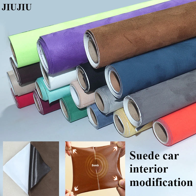 

Self Adhesive Leather Suede Fabric Velvet Cloth Door Panel Workbench DIY Leather Craftsmanship for Suede Car Interior Renovation